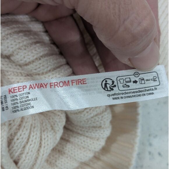 NWT Free People Beach Alba Sweater Tunic Mini Dress Cream Cotton Long Sleeve L - Picture 10 of 11